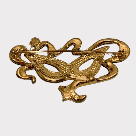 Vintage Mardi Gras Mask Brooch - Picture 4 of 8